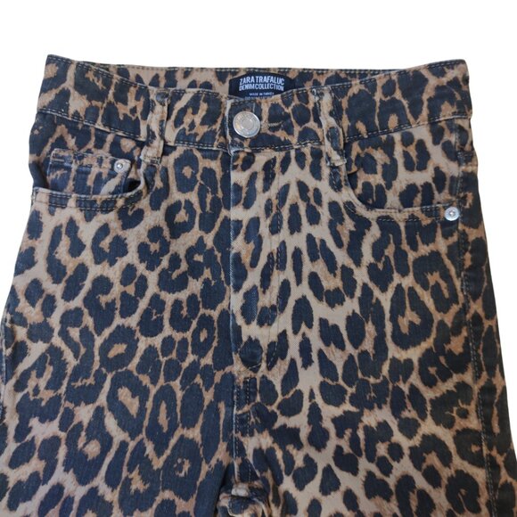 Zara Leopard Print Skinny Ankle Jeans - Picture 2 of 8